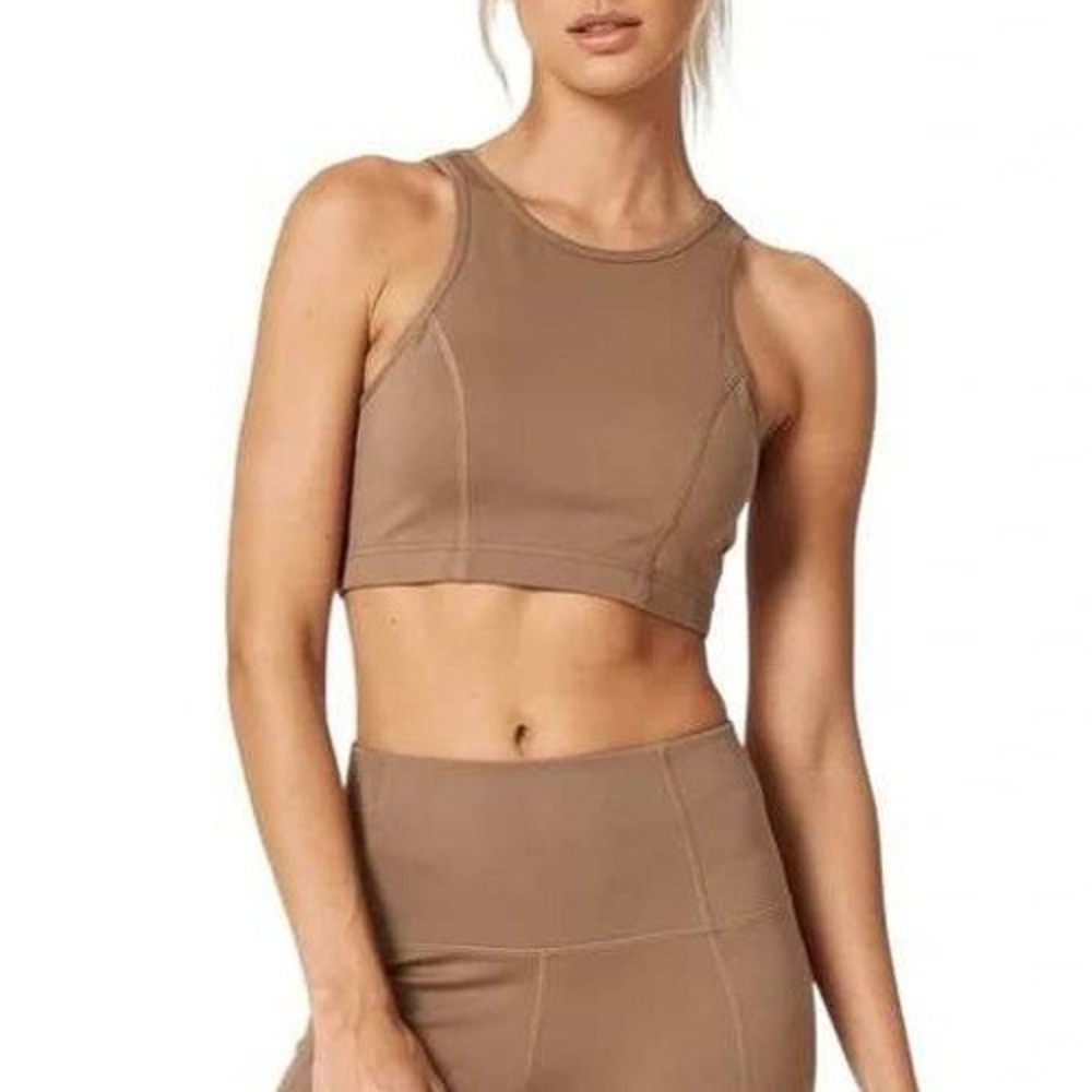 NEW GIGI C Devon‎ Snakeskin Bra Tank Top Womens Large Camel Brown